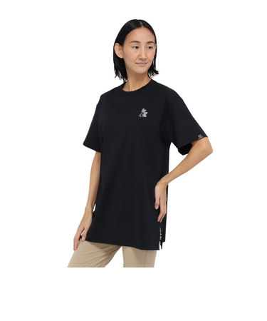 ホールアース（Whole Earth）カットソー 半袖 LONG COOL Tシャツ WE2TDZ58 BLK 冷感 速乾