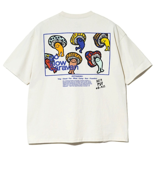 ゴースローキャラバン（GOSLOWCARAVAN）スクエアロゴゆったりTシャツ 341915B IVY