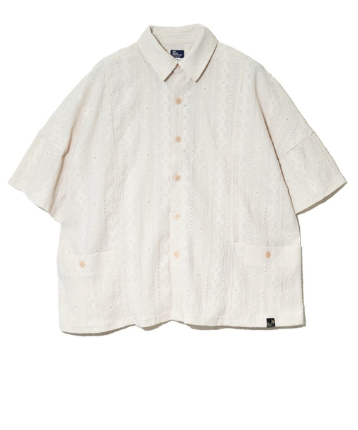 ゴースローキャラバン（GOSLOWCARAVAN）シャーリングレースビッグシャツ 344003 NAT