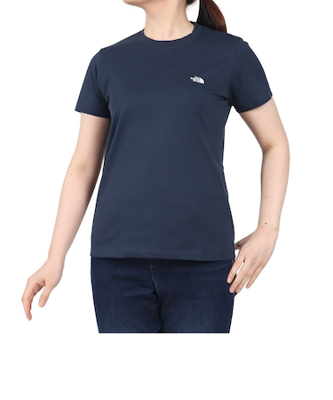 ザ・ノース・フェイス（THE NORTH FACE）半袖Tシャツ フラッシュドライ スモール ロゴ コットン NTW32534 UN ネイビー