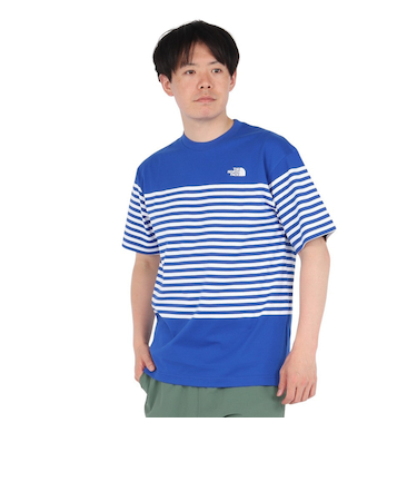 ザ・ノース・フェイス（THE NORTH FACE）半袖Tシャツ ショートスリーブパネルボーダーティー NT32406 HB ブルー 速乾