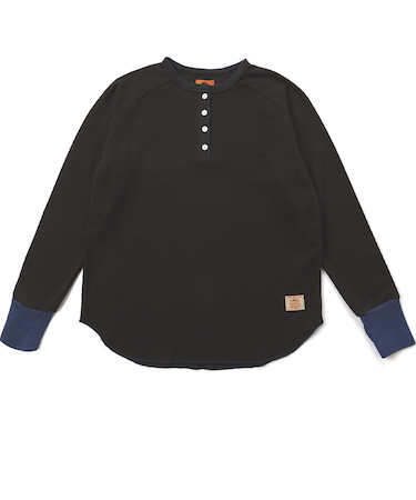 クリフメイヤー（KRIFF MAYER）ハニカムワッフルバイカラーロンT W2517831:17:CHARCOAL