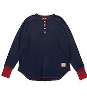 クリフメイヤー(KRIFF MAYER)ハニカムワッフルバイカラーロンT W2517831:79:NAVY