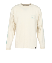 ゴースローキャラバン（GOSLOWCARAVAN）USA/C スクエア ロゴ バックプリント 長袖Tシャツ 351902 IVY