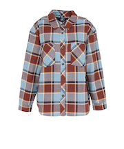 ホールアース(Whole Earth)長袖シャツ カジュアル チェックネルシャツ WE2UDZ71 BRN