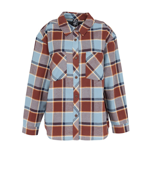 ホールアース（Whole Earth）長袖シャツ カジュアル チェックネルシャツ WE2UDZ71 BRN