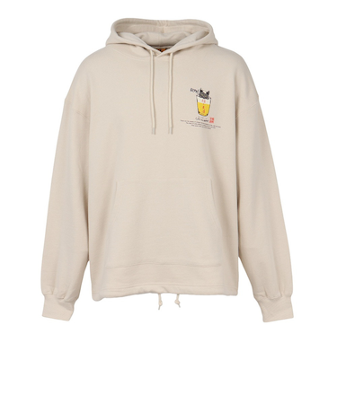 ゴースローキャラバン（GOSLOWCARAVAN）空紡糸裏毛 猫と麦酒 ヘムスピンドル BOX フーディー 352609 IVY