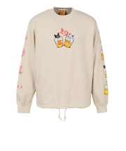 ゴースローキャラバン（GOSLOWCARAVAN）空紡糸裏毛 猫と麦酒 ヘムスピンドルクルースウェットシャツ 352608 IVY