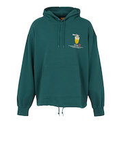 ゴースローキャラバン（GOSLOWCARAVAN）空紡糸裏毛 猫と麦酒 ヘムスピンドル BOX フーディー 352609 GRN