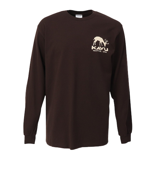 ロングスリーブディア Tシャツ 19822331ダークチョコレート