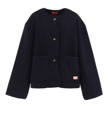 クリフメイヤー（KRIFF MAYER）パイルフリースノーカラージャケット W2525121:79:NAVY