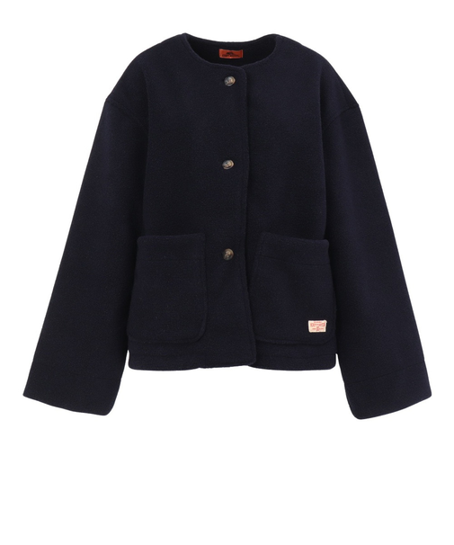 クリフメイヤー（KRIFF MAYER）パイルフリースノーカラージャケット W2525121:79:NAVY