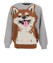 ゴースローキャラバン（GOSLOWCARAVAN）笑う柴犬 IMPACT ジャガードニットセーター 356105 GRY