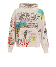 ゴースローキャラバン(GOSLOWCARAVAN)空紡糸裏毛 落描きMIX ヘムスピンドルBOXフーディー 352612 IVY