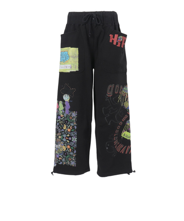 ゴースローキャラバン（GOSLOWCARAVAN）空紡糸裏毛 落描きMIX TRA スウェットパンツ 352613 BLK