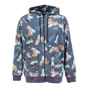 ゴースローキャラバン（GOSLOWCARAVAN）寝るまで気持ちいい総柄スムースジップフーディー 356101 PPL