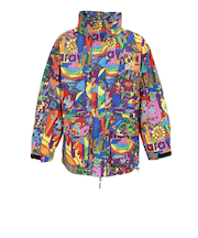 ゴースローキャラバン(GOSLOWCARAVAN)2レイヤー 総柄プリント フードインスタンド ブルゾン サイケ 350235