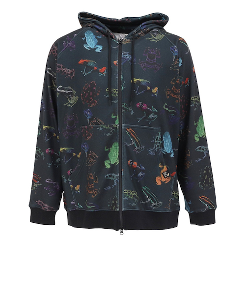 ゴースローキャラバン（GOSLOWCARAVAN）寝るまで気持ちいい総柄スムースジップフーディー 356101 BLU