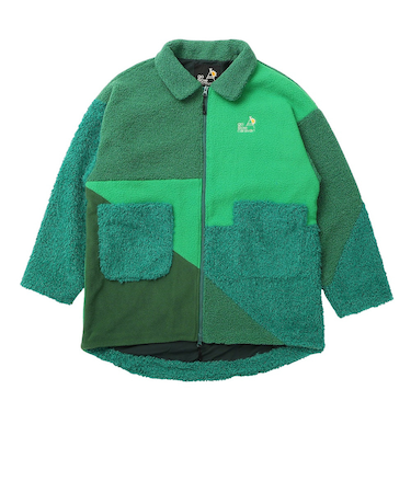 ゴースローキャラバン（GOSLOWCARAVAN）ボア×フリース パッチワークコート 350219 GRN