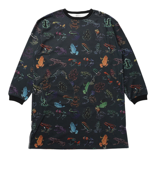 ゴースローキャラバン（GOSLOWCARAVAN）寝るまで気持ちいい総柄スムースワンピース 356116 BLU