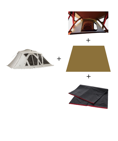 スノーピーク（snow peak）ファミリーテント 2ルーム キャンプ タープ リビングシェル ロング Pro. アイボリーセット FK-369