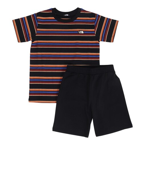 ザ・ノース・フェイス（THE NORTH FACE）ジュニア ボーダーTシャツ ハーフパンツ 上下セット NTJ32436 KK