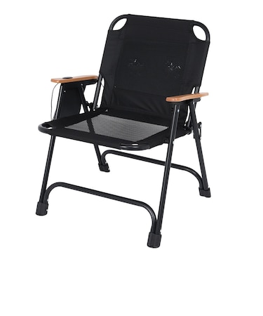 武田コーポレーション椅子 チェア 折りたたみ キャンプ ファン付き ウッドローチェア FAC26-77BK