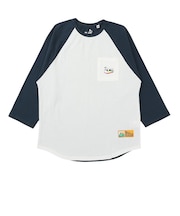 ゴースローキャラバン（GOSLOWCARAVAN）USAコットン 色々刺繍 8分袖 ベースボール Tシャツ スワンボート 361905 NAV