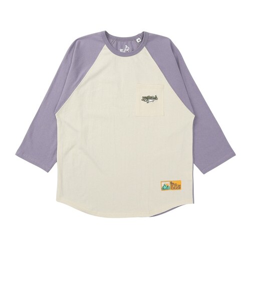 ゴースローキャラバン（GOSLOWCARAVAN）USAコットン 色々刺繍 8分袖 ベースボール Tシャツ ブラックバス 361905 LVD