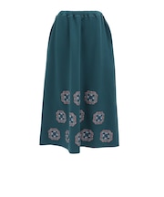 ゴースローキャラバン(GOSLOWCARAVAN)ダンボールニット ペイズリー刺繍スカート 360203 BLU