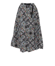 ゴースローキャラバン（GOSLOWCARAVAN）ナイロン コットン ペイズリーバルーンスカート 360219 BLK