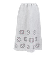 ゴースローキャラバン（GOSLOWCARAVAN）ダンボールニット ペイズリー刺繍スカート 360203 GRY