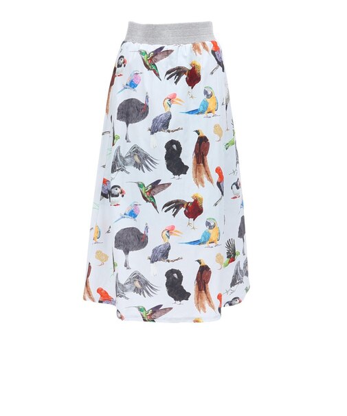 ゴースローキャラバン（GOSLOWCARAVAN）オリジナル総柄Pt ウエストリブフレアスカート 360205 GRY