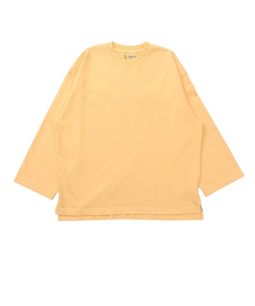 ゴースローキャラバン（GOSLOWCARAVAN）三本引き揃え ヘビー天竺 ケミカル ワイド9分丈 半袖Tシャツ 362608 YEL