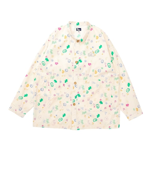 ゴースローキャラバン（GOSLOWCARAVAN）オリジナル総柄プリント シャツジャケット 360206 IVY