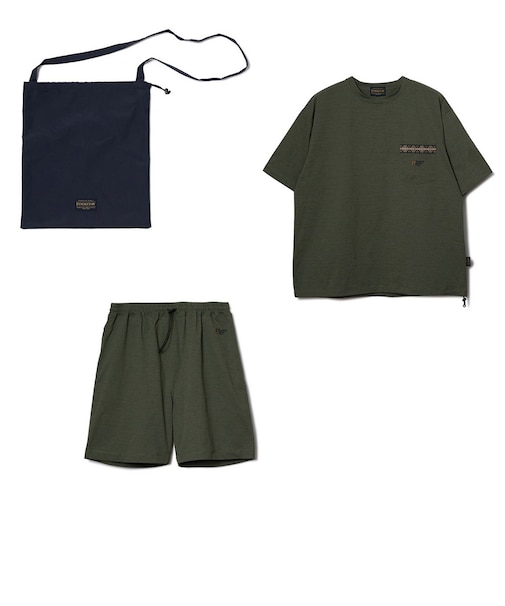 ペンドルトン（PENDLETON）カリキュロライトジャージセット (半袖Tシャツ/ショーツ/バッグ) 19802291カーキ