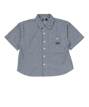 クリフメイヤー（KRIFF MAYER）ジュニア ワークステッチデニムシャツ J2545129:1571:NAVY-STRP