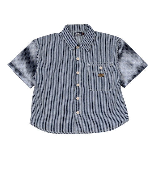 クリフメイヤー（KRIFF MAYER）ジュニア ワークステッチデニムシャツ J2545129:1571:NAVY-STRP