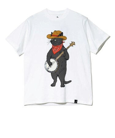 ゴースローキャラバン（GOSLOWCARAVAN）USA COTTON バンジョー猫 半袖Tシャツ 361910 WHT
