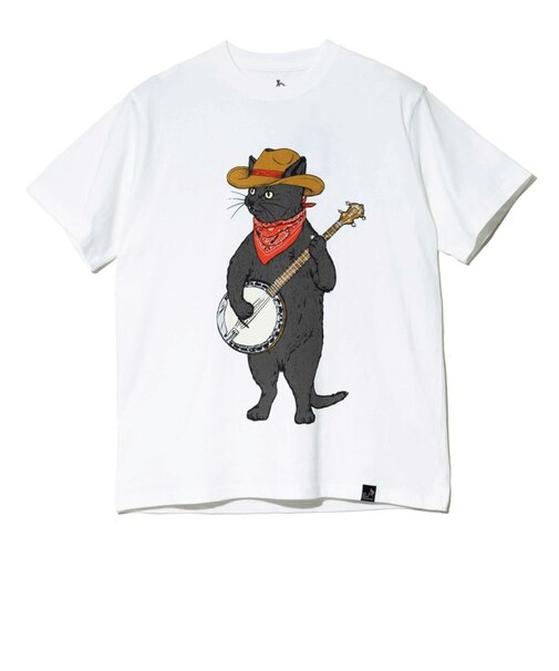 ゴースローキャラバン（GOSLOWCARAVAN）USA COTTON バンジョー猫 半袖Tシャツ 361910 WHT