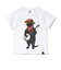 ゴースローキャラバン（GOSLOWCARAVAN）ジュニア USA COTTON バンジョー猫 半袖Tシャツ 361923 WHT