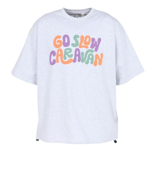 ゴースローキャラバン（GOSLOWCARAVAN）シリコンバイオ ヒッピーロゴ ゆったり 半袖Tシャツ 366107 GRY