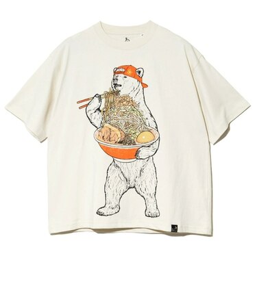 ゴースローキャラバン（GOSLOWCARAVAN）半袖 ラーメンクマ Tシャツ 361917 IVY