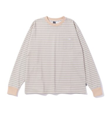 ポーラー（POLER）クールタッチ 90s ストライプ 長袖Tシャツ 261MCV0046-BEG