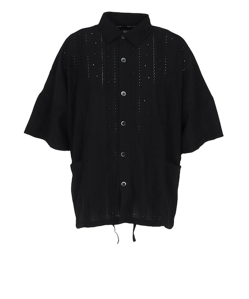 ゴースローキャラバン（GOSLOWCARAVAN）シャーリングレース ビッグ 半袖シャツ 364001 BLK
