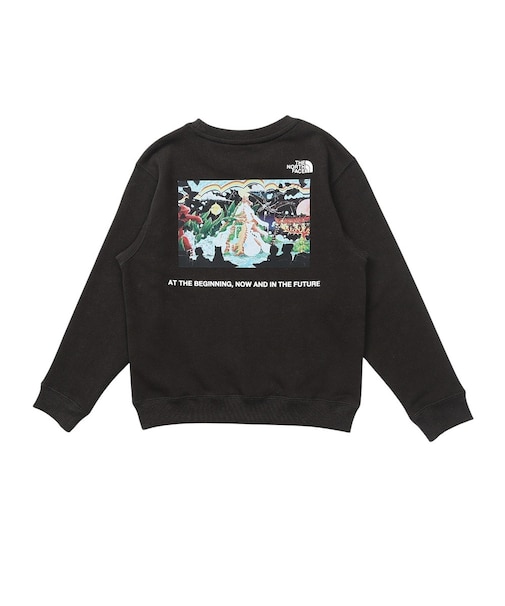 ザ・ノース・フェイス（THE NORTH FACE）ジュニア 60th グラフィックロゴクルーネック スウェット トレーナー NTJ62660 K