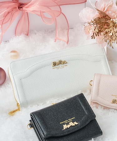 ラメフラワービジュー 長財布