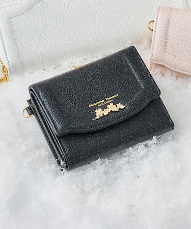 ラメフラワービジュー 折財布