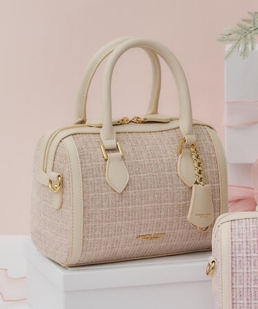 ツイード ボストンバッグ