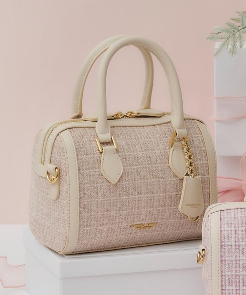 ツイード ボストンバッグ